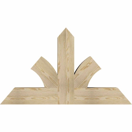 Ekena Millwork Richland Rough Sawn Timber Gable Bracket, Douglas Fir, 48"W x 28"H x 6"D x 6"F, 14/12 Pitch GBW048X28X0606RIC00RDF